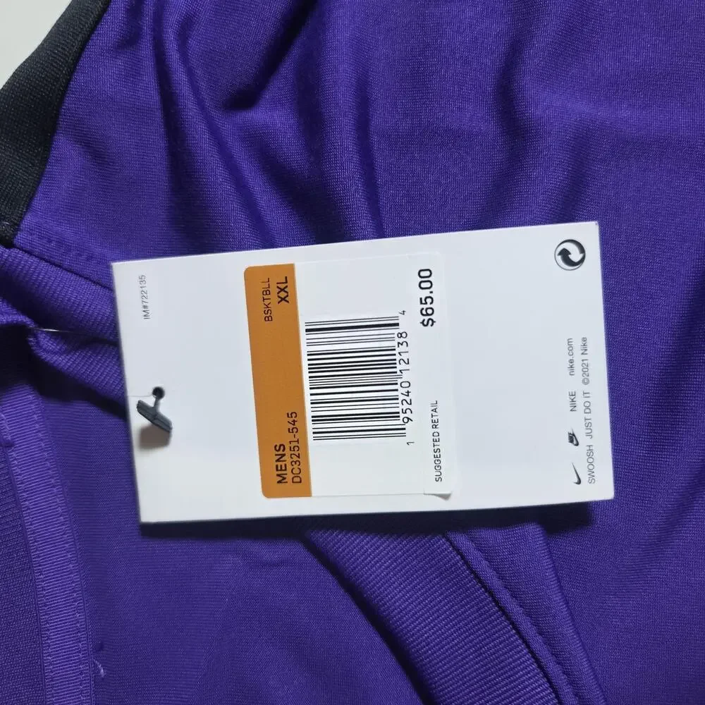 Nike Shirt Mens 2XL Purple Dri-FIT Long Sleeve Basketball Athletic Tee Top